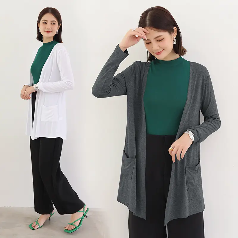 Blue Long Sleeve Cardigan for Women Summer Wear - Image 14