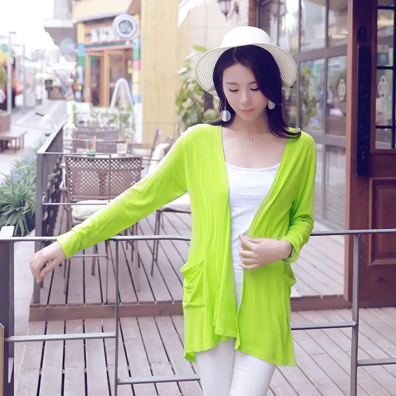 Blue Long Sleeve Cardigan for Women Summer Wear - Image 5