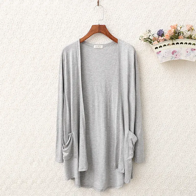 Blue Long Sleeve Cardigan for Women Summer Wear - Image 8