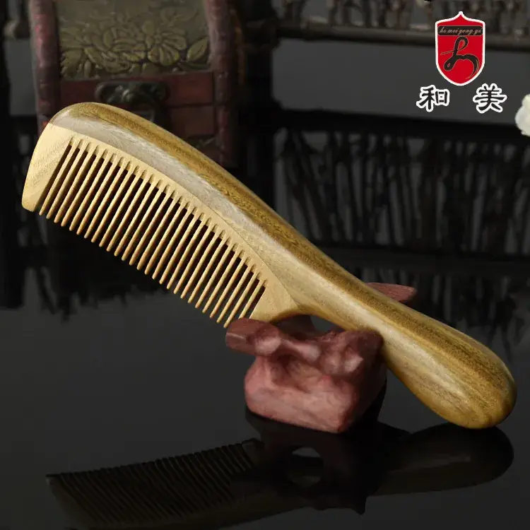 American Sandalwood Hair Comb Thickened Round Handle - Image 3