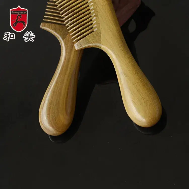 American Sandalwood Hair Comb Thickened Round Handle - Image 4