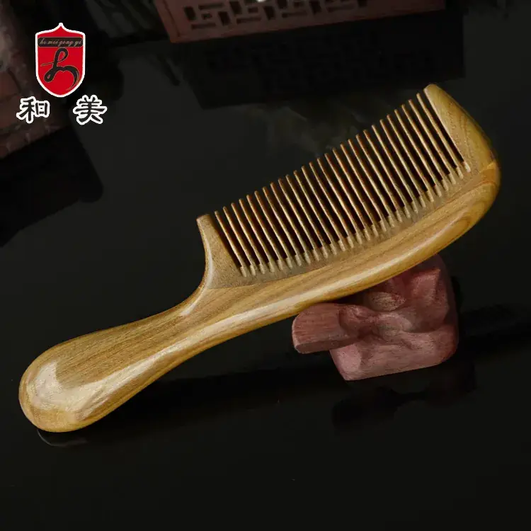 American Sandalwood Hair Comb Thickened Round Handle