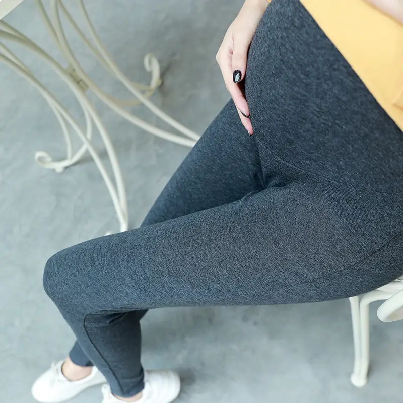Pregnant Women's Grey Leggings Spring Autumn Wear - Image 7