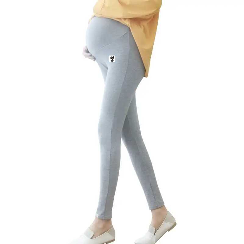 Pregnant Women's Grey Leggings Spring Autumn Wear - Image 10