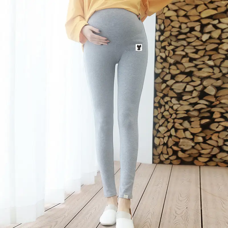 Pregnant Women's Grey Leggings Spring Autumn Wear - Image 5