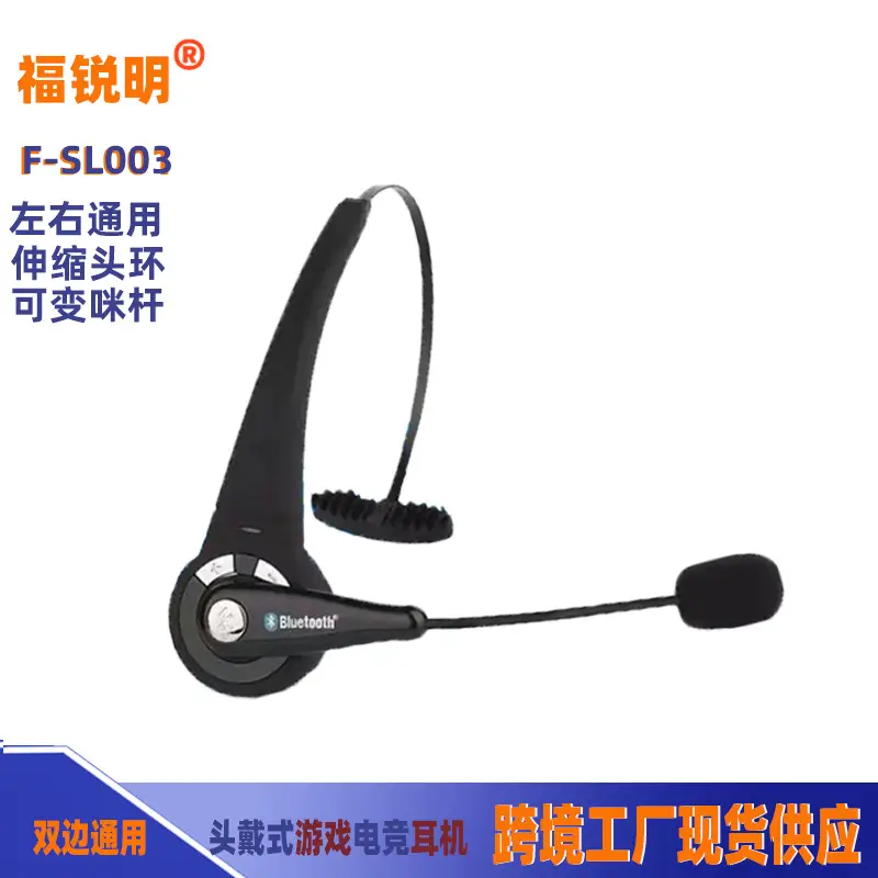 Black Bluetooth Headset with Microphone for Mobile Phone - Image 6