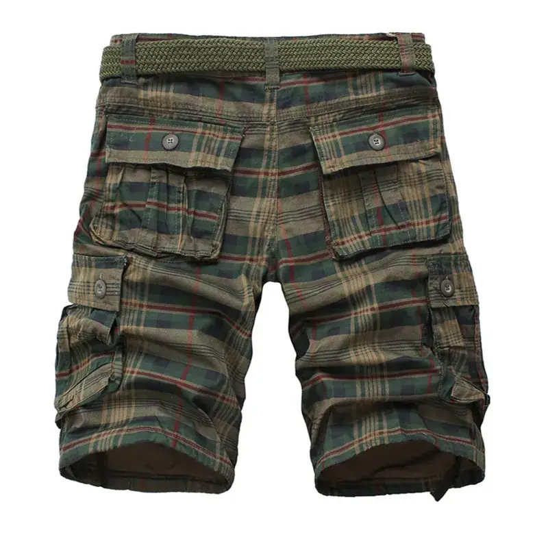 Men Plaid Cargo Shorts Medium to XL