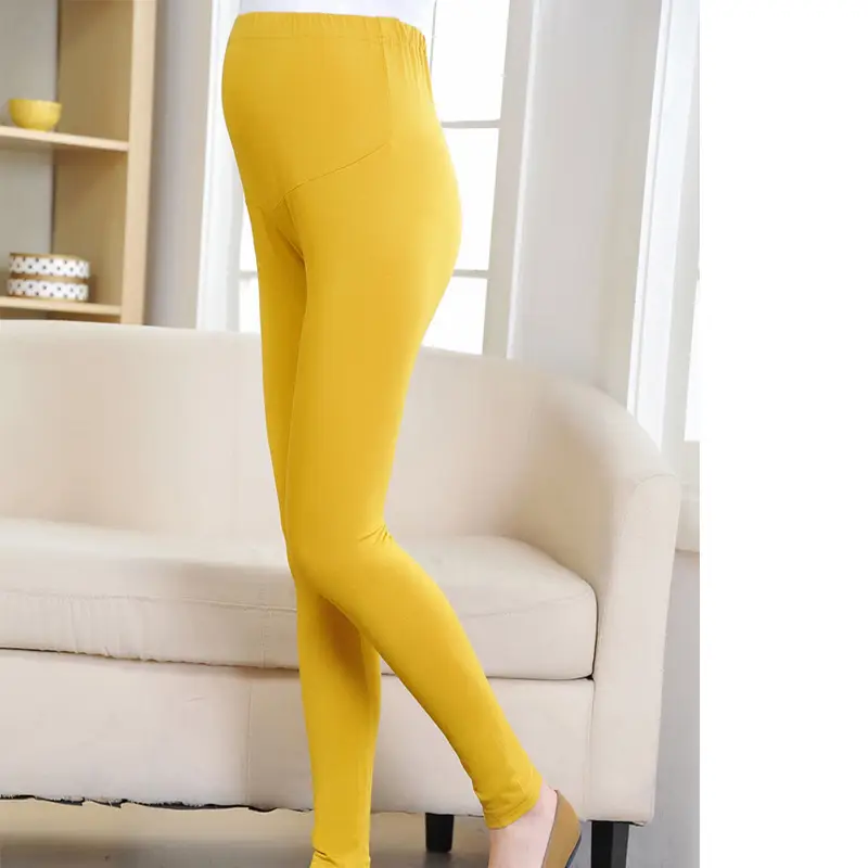 Blue Modal Leggings Pregnant Women's Slim Fit Nine Point - Image 3