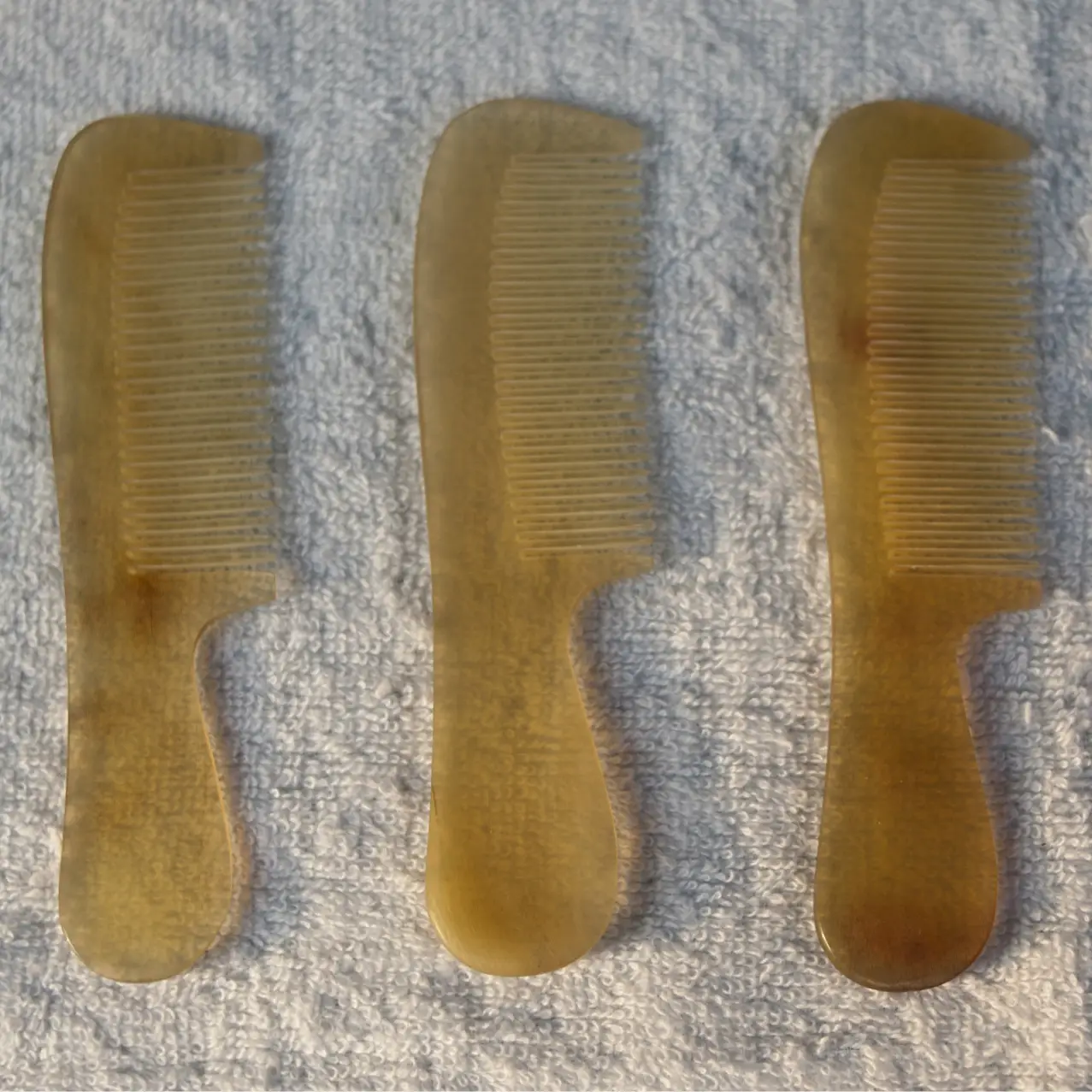 Natural Horn Hair Comb Wide Tooth Fine Handle