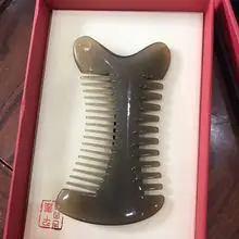 Natural Horn Hair Comb Wide Tooth Fine Handle — feature 17
