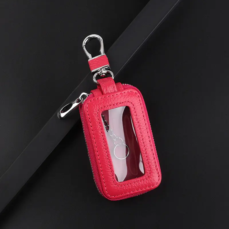 Car Remote Control Key Case Genuine Leather Women Texture Ripley Leather Keychain Men's Cowhide Large Capacity Sunroof - Image 5