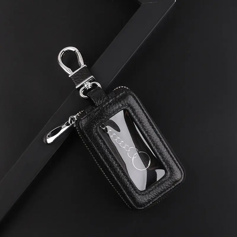 Car Remote Control Key Case Genuine Leather Women Texture Ripley Leather Keychain Men's Cowhide Large Capacity Sunroof - Image 2