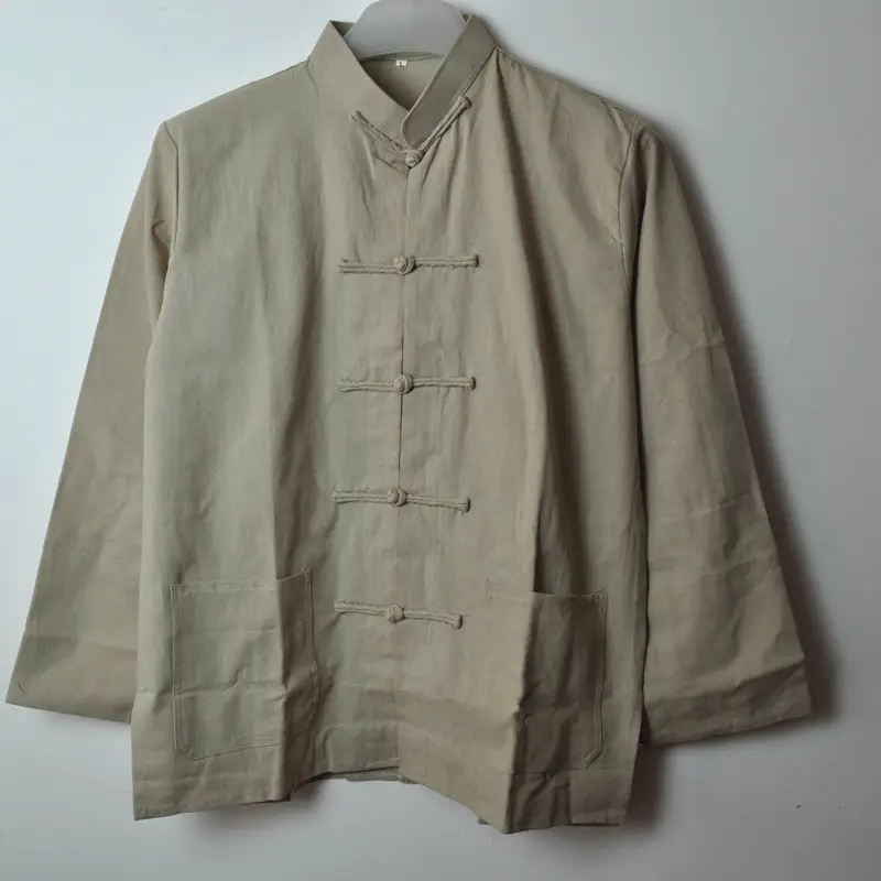 Men Linen Chinese Jacket Maroon Pajama Set - Image 8