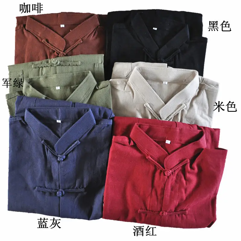 Men Linen Chinese Jacket Maroon Pajama Set - Image 2