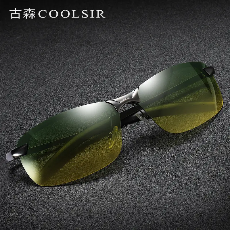 Men's Color Changing Polarized Sunglasses Black Green - Image 24