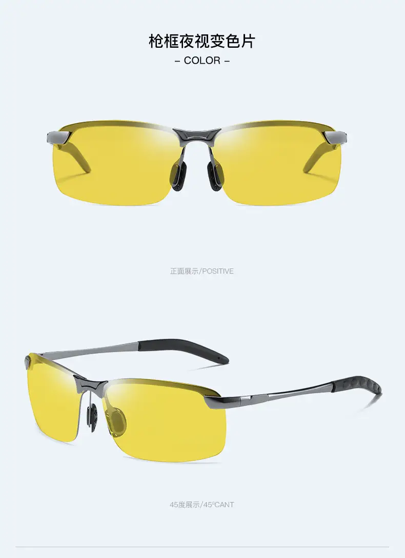 Men's Color Changing Polarized Sunglasses Black Green — feature 30