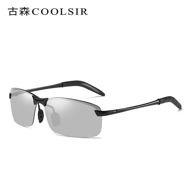 Men's Color Changing Polarized Sunglasses Black Green - Image 5