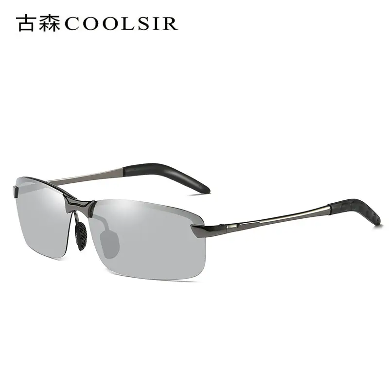 Men's Color Changing Polarized Sunglasses Black Green - Image 6