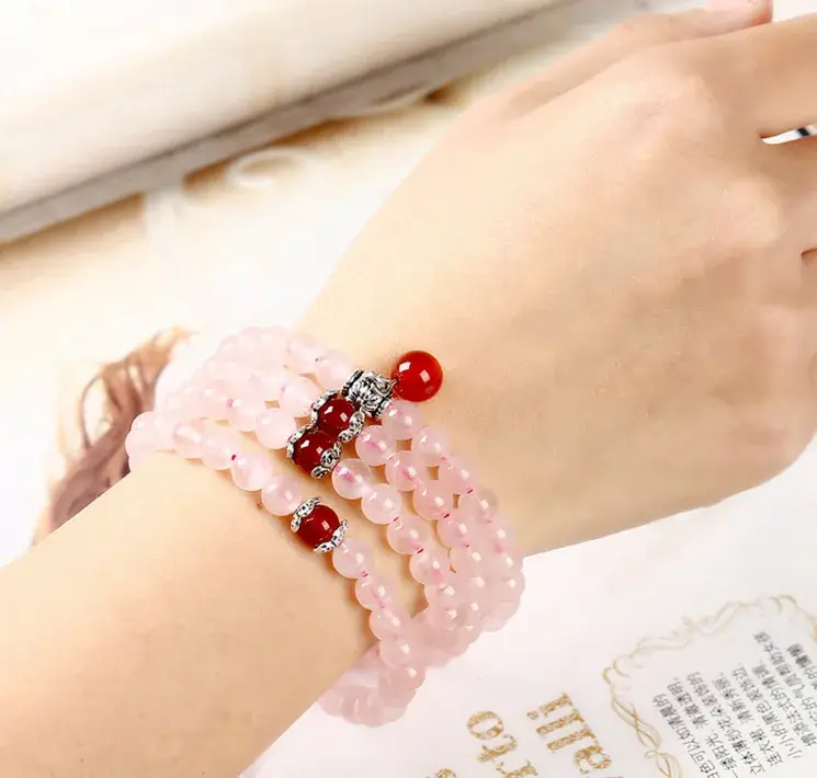 Jade Bracelet Set with Red & Green Stones