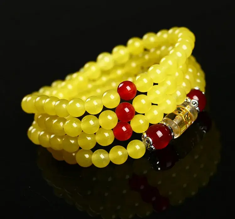 Jade Bracelet Set with Red & Green Stones