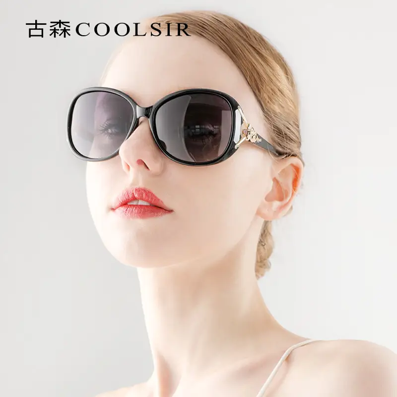 Female Fox Head Polarized Sunglasses Black - Image 6
