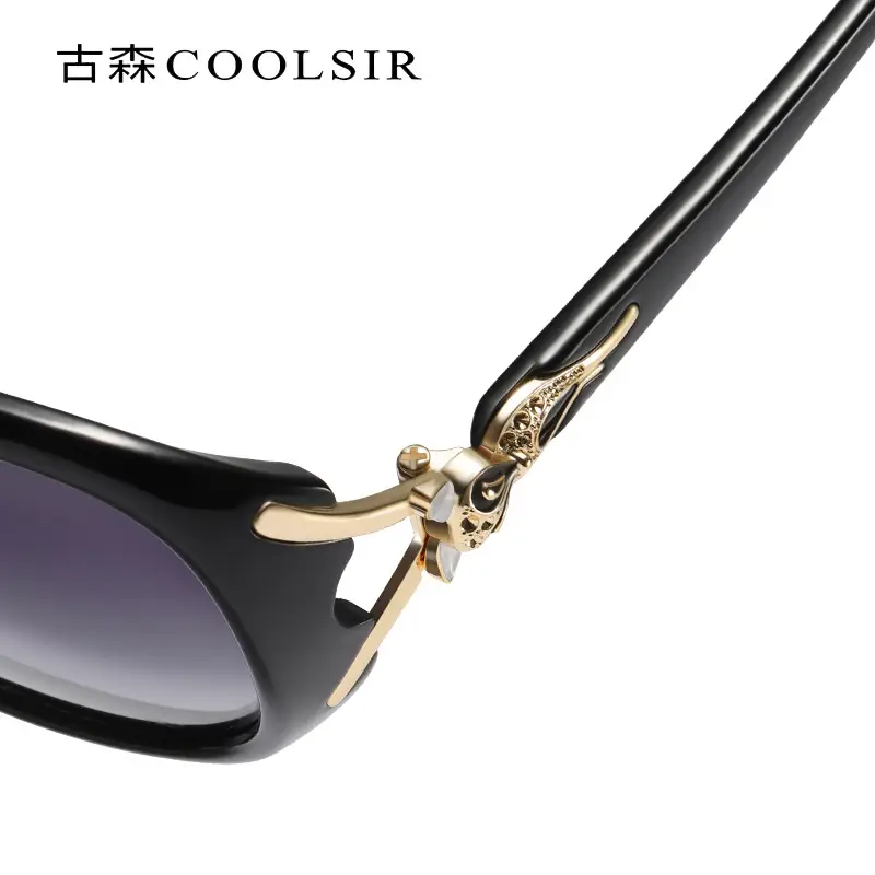 Female Fox Head Polarized Sunglasses Black - Image 8