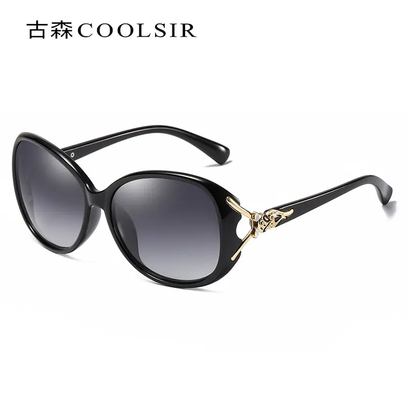 Female Fox Head Polarized Sunglasses Black - Image 9