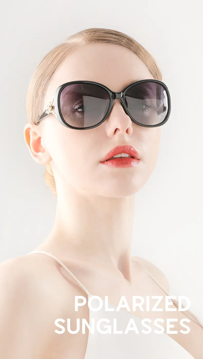 Female Fox Head Polarized Sunglasses Black β feature 10