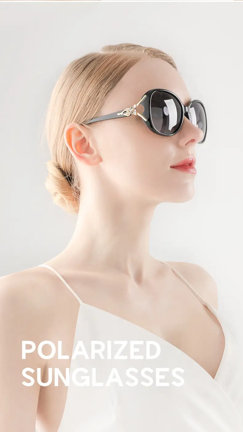 Female Fox Head Polarized Sunglasses Black β feature 11