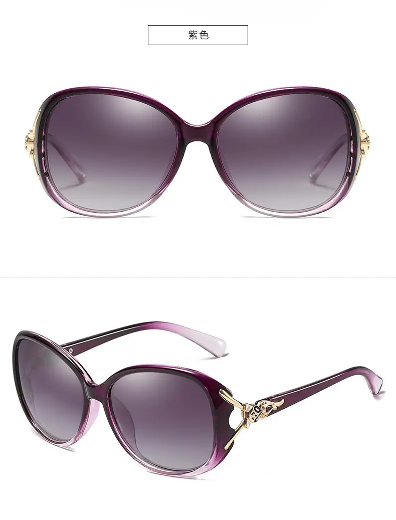 Female Fox Head Polarized Sunglasses Black β feature 14