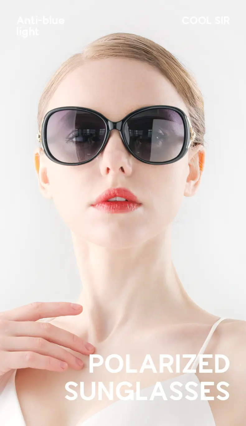 Female Fox Head Polarized Sunglasses Black β feature 2