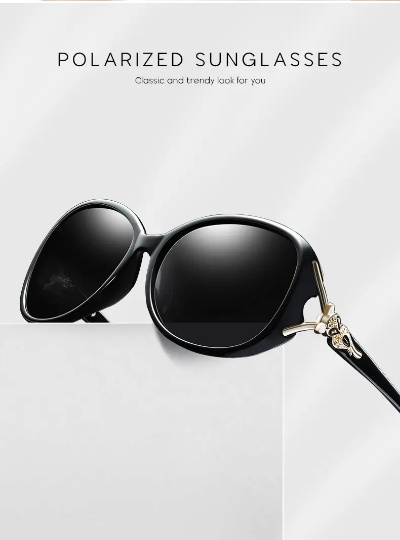 Female Fox Head Polarized Sunglasses Black β feature 3