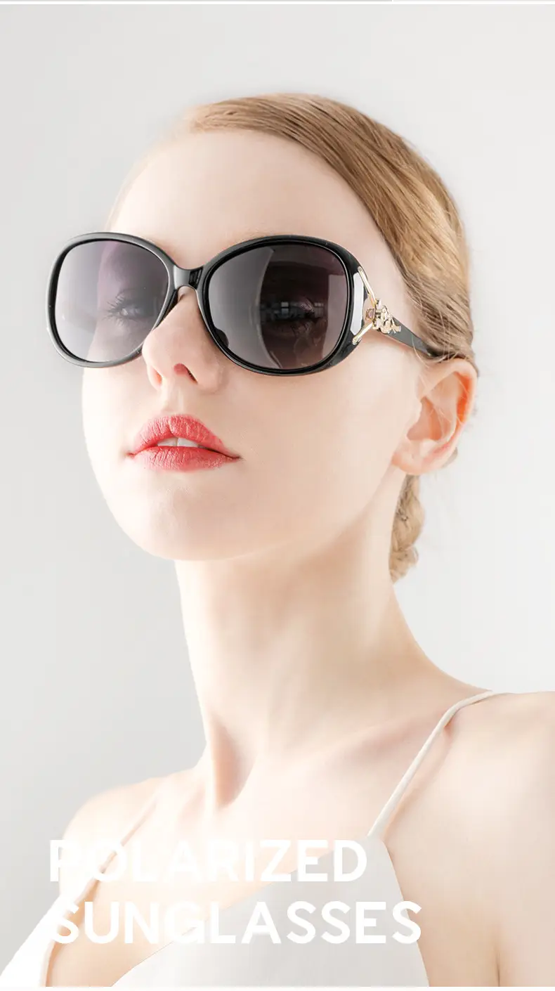 Female Fox Head Polarized Sunglasses Black β feature 4