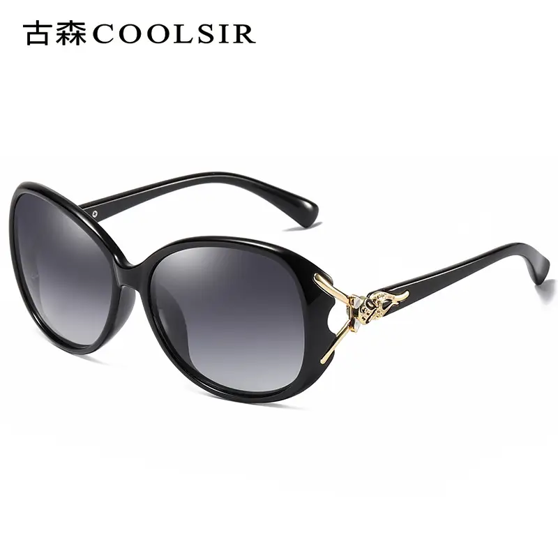 Female Fox Head Polarized Sunglasses Black