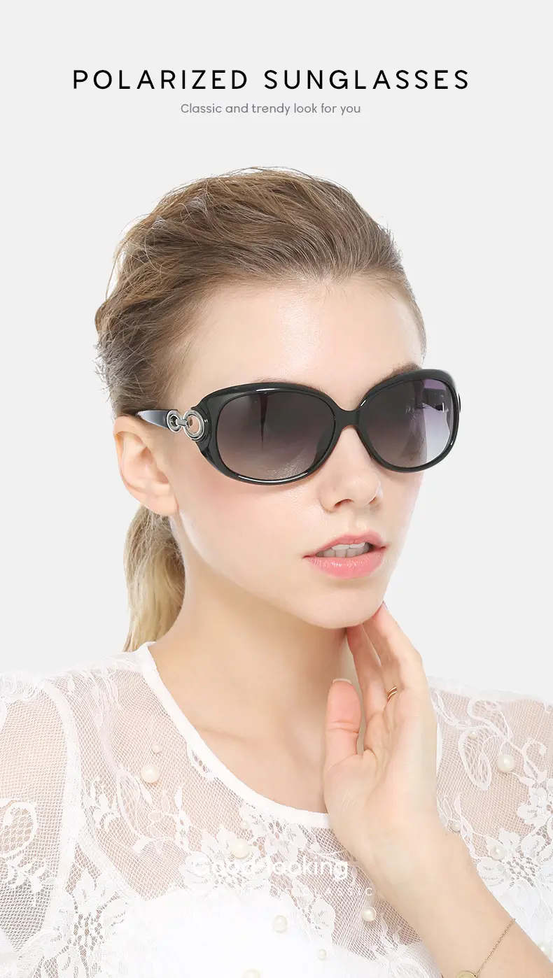 Ladies Polarized UV Driving Sunglasses Gold Frame — feature 10