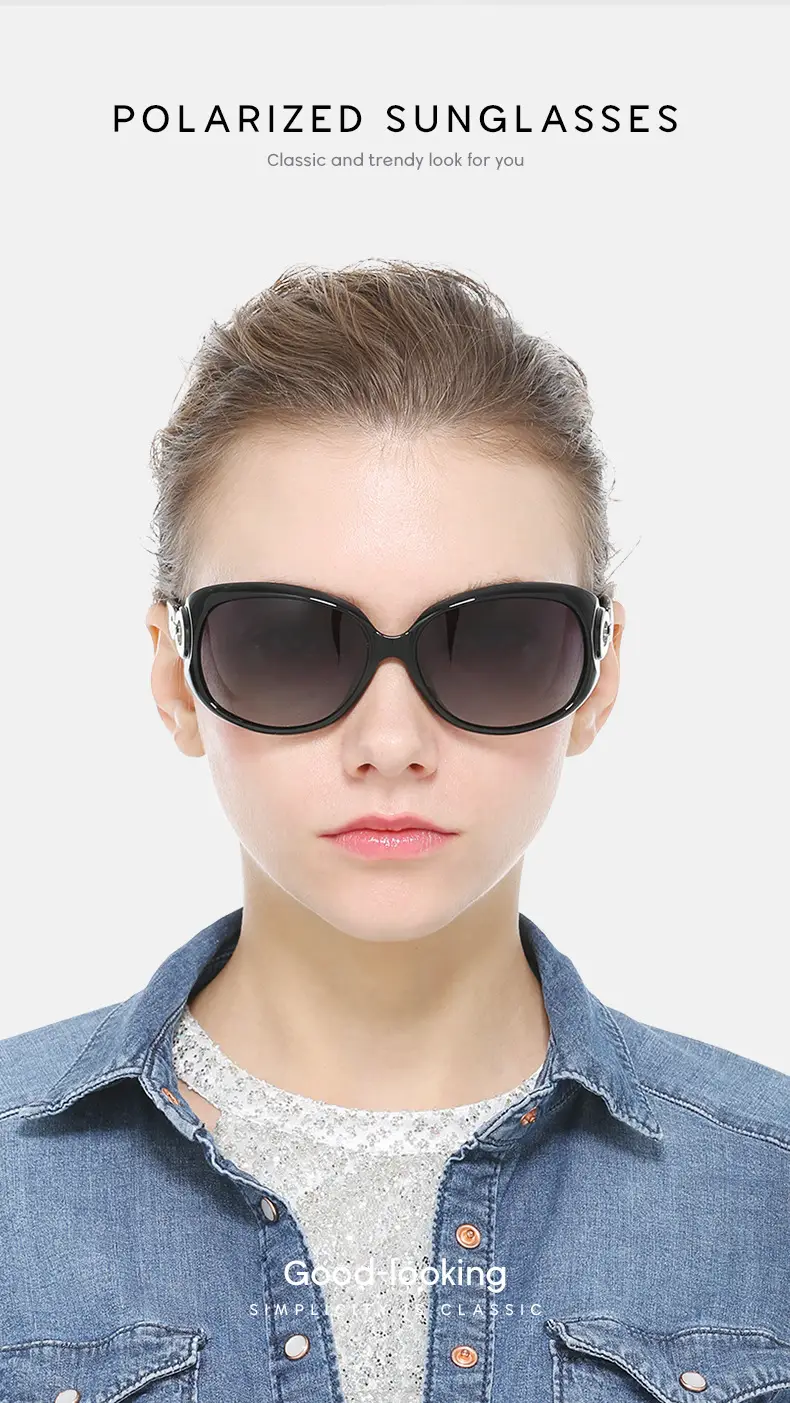 Ladies Polarized UV Driving Sunglasses Gold Frame — feature 3