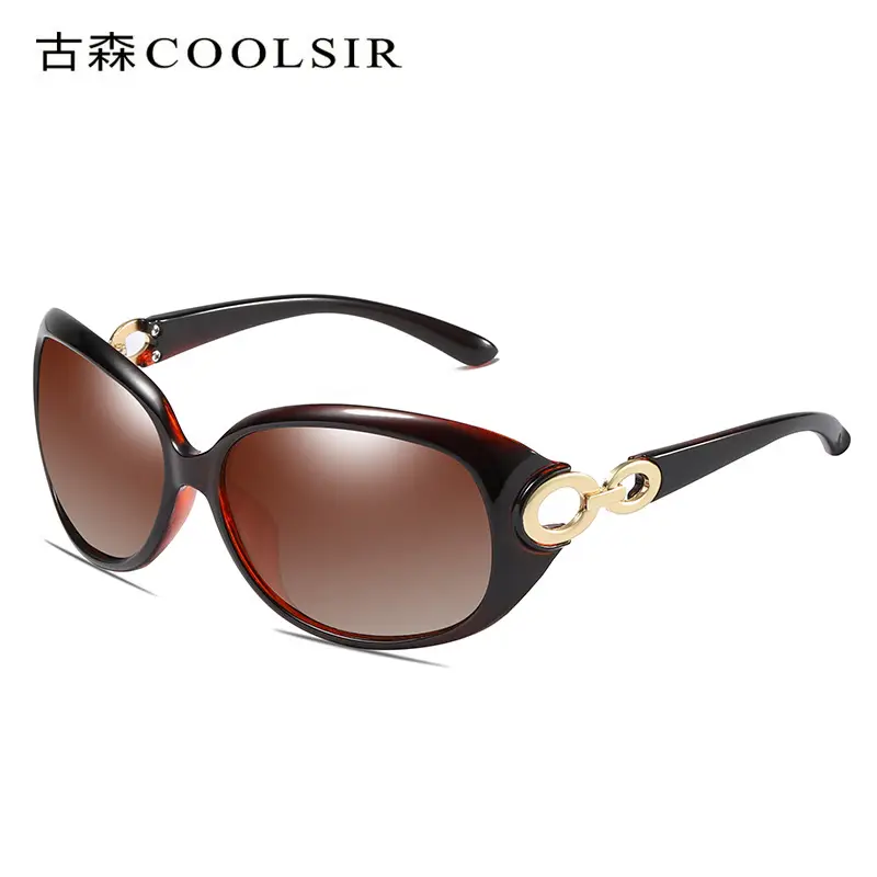 Ladies Polarized UV Driving Sunglasses Gold Frame