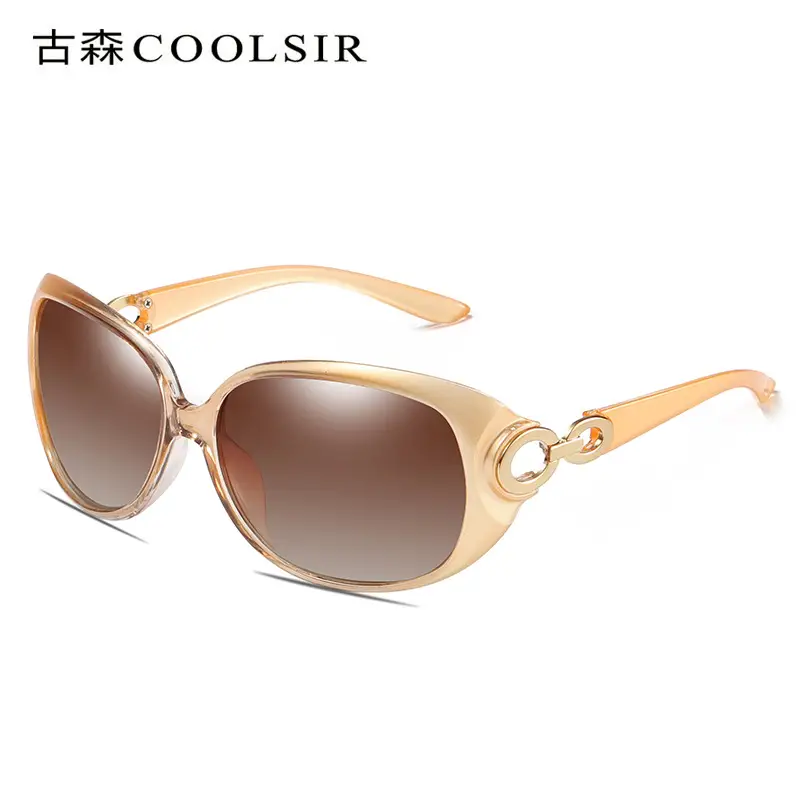Ladies Polarized UV Driving Sunglasses Gold Frame