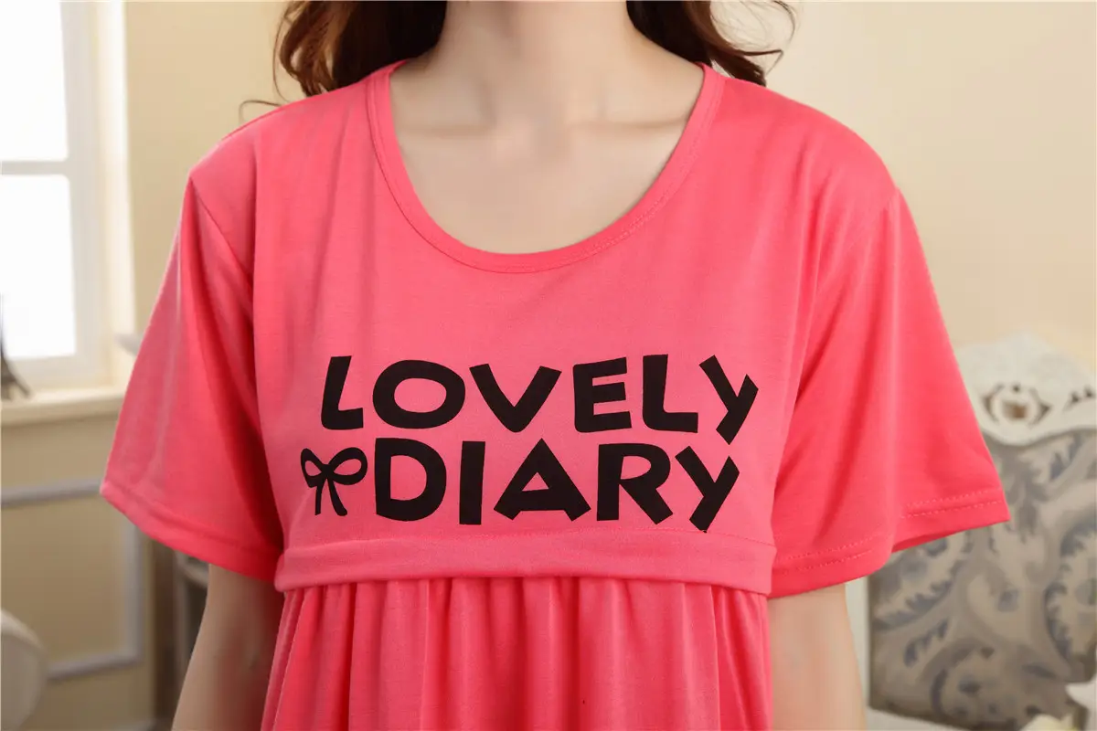 Nursing Pajama Pink Short Sleeve Maternity Wear — feature 10