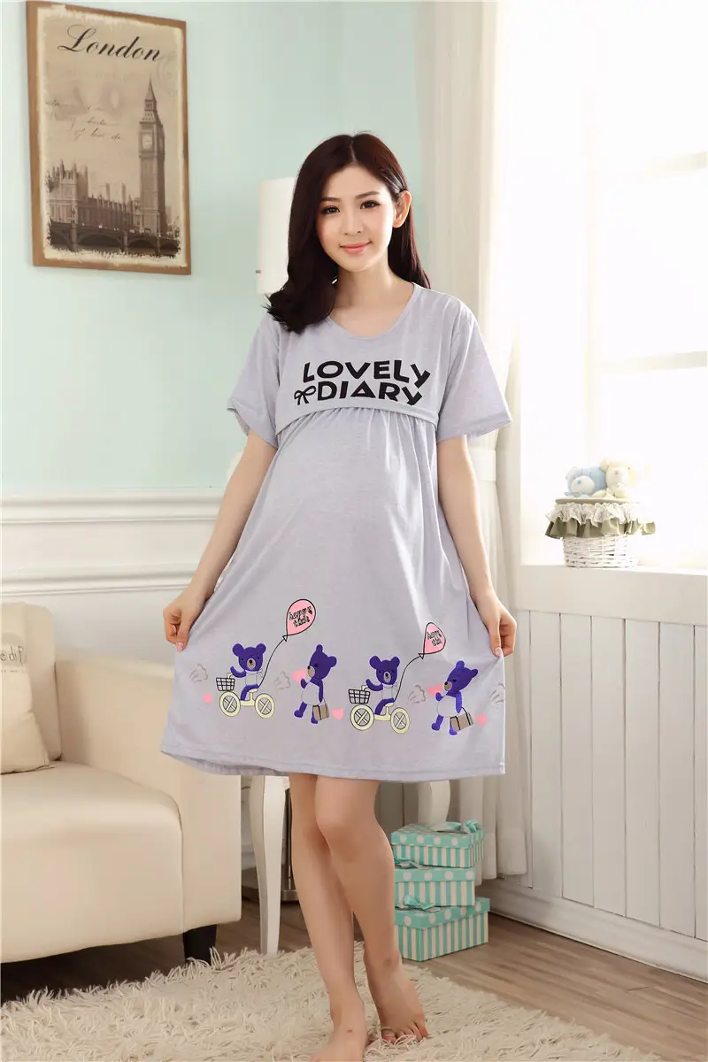 Nursing Pajama Pink Short Sleeve Maternity Wear — feature 27