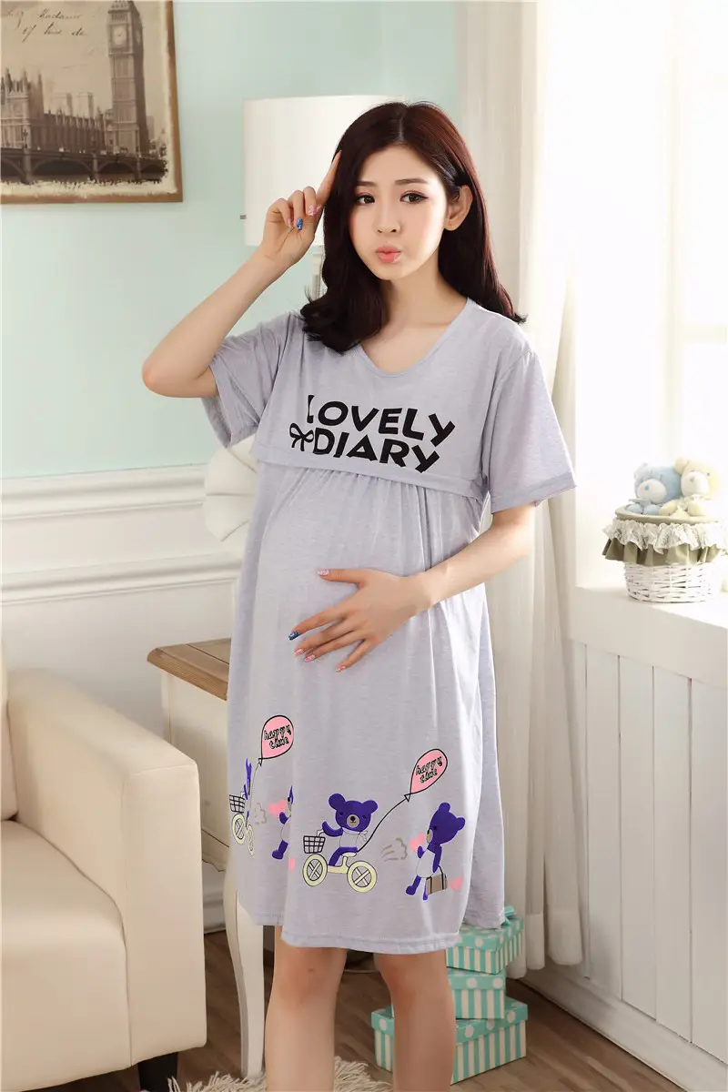 Nursing Pajama Pink Short Sleeve Maternity Wear — feature 28
