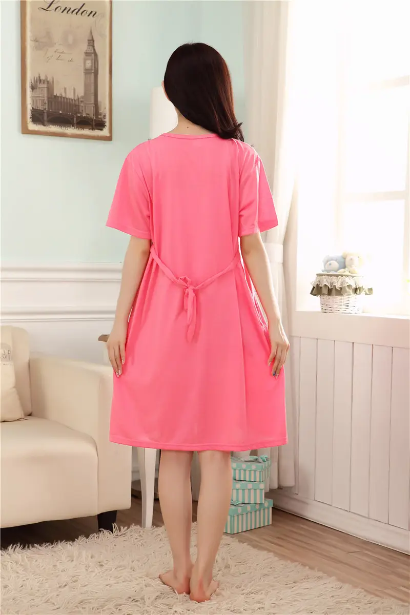 Nursing Pajama Pink Short Sleeve Maternity Wear — feature 41