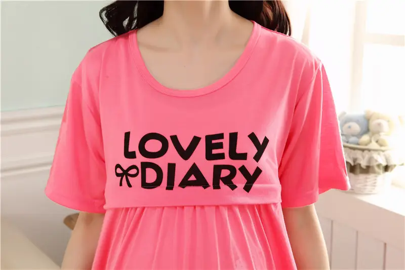 Nursing Pajama Pink Short Sleeve Maternity Wear — feature 43