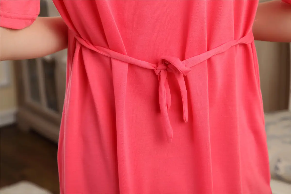 Nursing Pajama Pink Short Sleeve Maternity Wear — feature 9