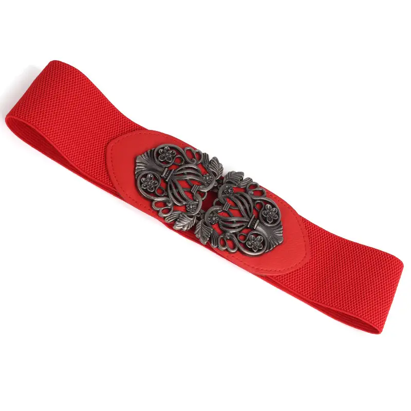 Red Elastic Wide Belt 75cm Korean Style Decoration