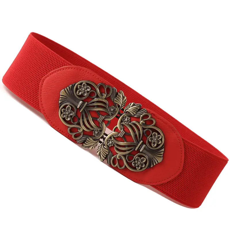 Red Elastic Wide Belt 75cm Korean Style Decoration