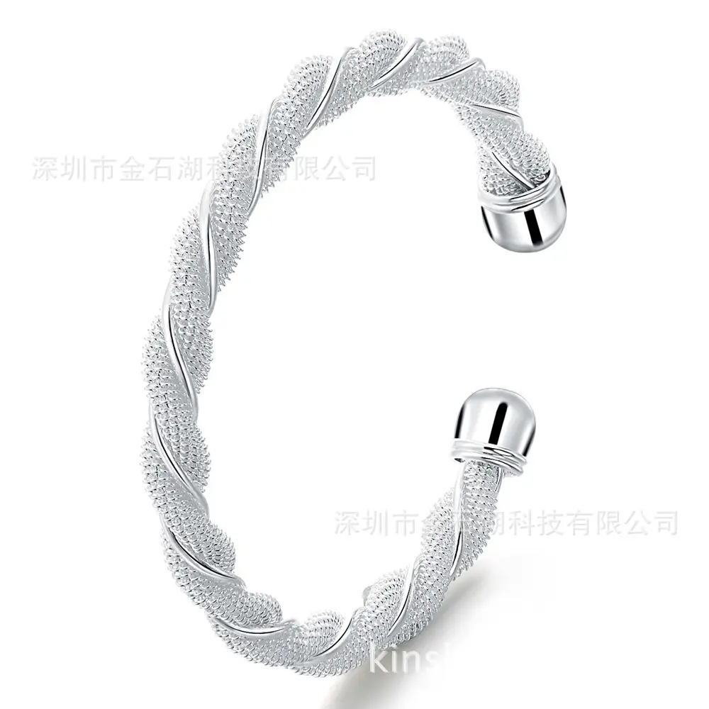 Silver Korean Fashion Twist Net Bracelet - Image 2