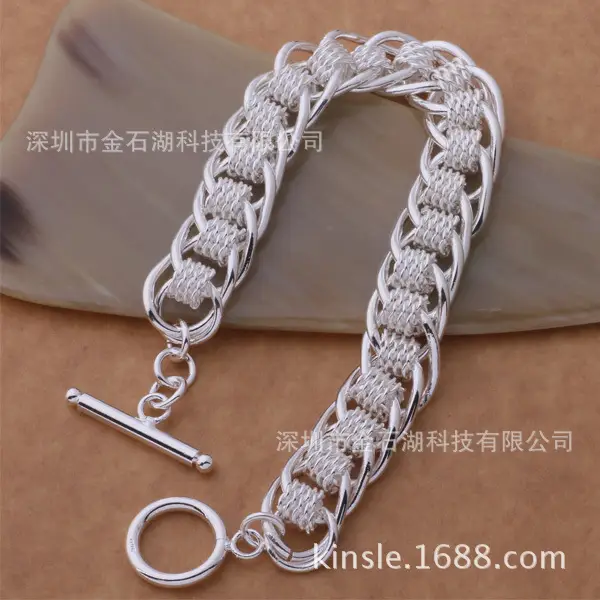 Jinshih Cross-Border Braided Copper Silver Plated Teeth Centipede Bracelet - Image 5