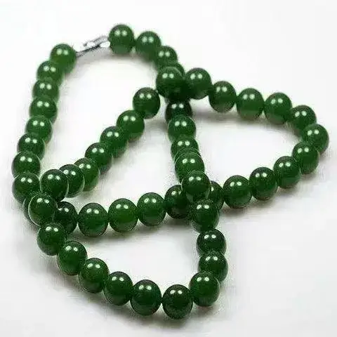 Green Jade Spinach Necklace for Women 6-12Mm - Image 3
