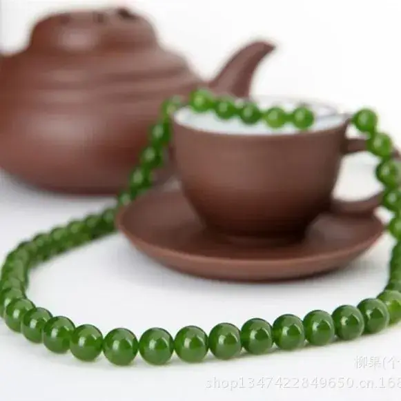 Green Jade Spinach Necklace for Women 6-12Mm - Image 5